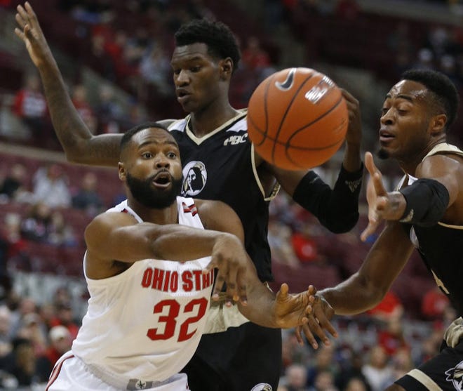 Graduate transfer guard Keyshawn Woods will play significant minutes both on and off the ball for Ohio State this season. [Fred Squillante]