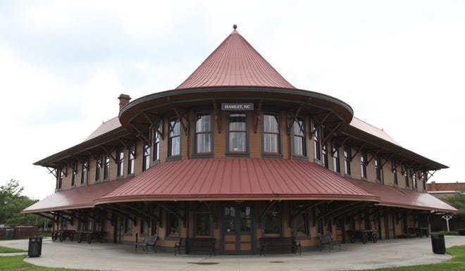 The beautiful train station is said to be the most photographed in the East, Hamlet, North Carolina. [Steve Stephens]