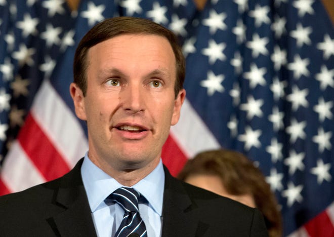 FILE - In this June 20, 2016 file photo, Sen. Chris Murphy, D-Conn., speaks during a media availability on Capitol Hill in Washington. Murphy won re-election in the Nov. 6, 2018 general election. (AP Photo/Alex Brandon, File)