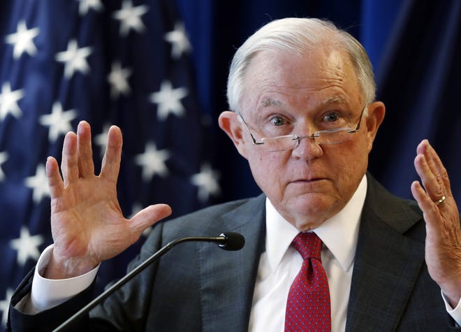 Attorney General Jeff Sessions speaks in Portland, Maine, in this July 13, 2018 photo. (AP Photo/Robert F. Bukaty, File)