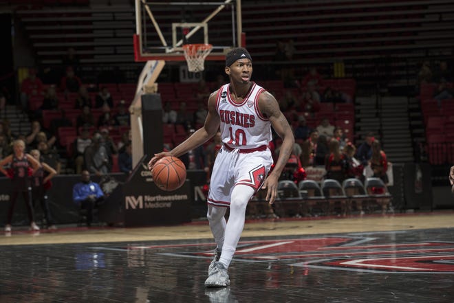 Guard Eugene German helped NIU shoot almost 62 percent from the field as the Huskies knocked off Rockford in their men's basketball season opener Tuesday night. [PHOTO PROVIDED BY NIU ATHLETICS]