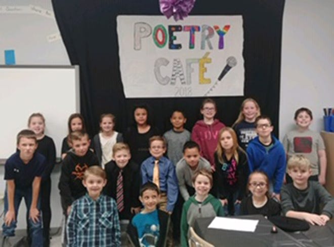 Two fourth grade classes at Wethersfield Elementary started the Poetry Cafe to share their creations with one another.