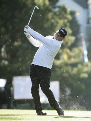 Ted Potter, Jr. hits on the first hole during the first round at the Masters golf tournament April 5 in Augusta, Ga. Potter is playing this week in the RSM Classic at the Sea Island Club Seaside and Plantation courses, a year after tying for 13th in the event. [AP Photo/Chris Carlson]