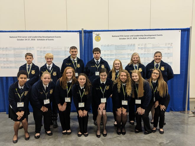 Crestview FFA members pose during their time at the national FFA convention.