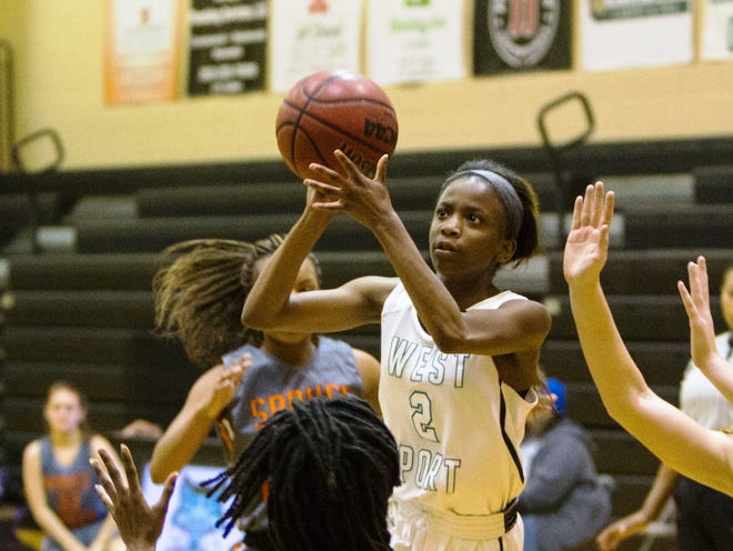 West Port's Leiana Buie scored eight points in the Wolf Pack's 31-27 win against Forest on Monday. [Cyndi Chambers/Correspondent/FILE]
