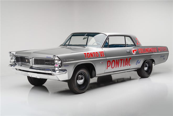 The 1962 Pontiac Super Duty 421 was one of the early muscle cars that set the pace on the nation’s drag strips. Rated at 405 horsepower, the two four barrel version was really cranking out an easy 450. [General Motors]