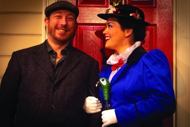 Elliot Sicard and Sara Sneed are featured in “Mary Poppins” at the Cotuit Center. [Courtesy photos]