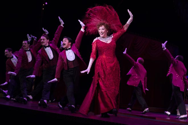 Tony Award-winner Betty Buckley leads a cast of dancers in the title song in the national tour of "Hello, Dolly!" [Provided by Straz Center / Julieta Cervantes]
