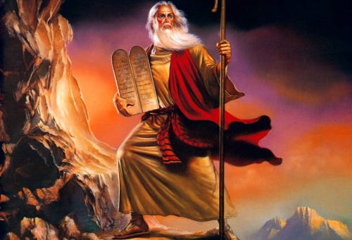 Moses on Mount Sinai with the Ten Commandments
