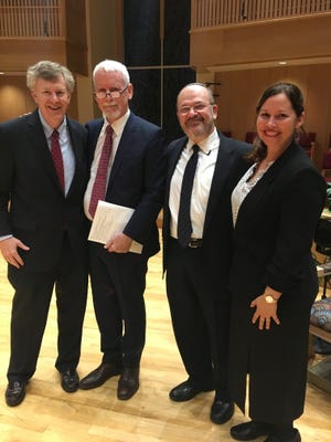 Temple Sinai and the Church of the Palms held their annual Interfaith Thanksgiving Service Nov. 21. It was led by Dr. Stephen D. McConnell and Genevieve Beauchamp, director of music, of Church of the Palms and Rabbi Geoff Huntting and Chazzan Cliff Abramson, of Temple Sinai.[PROVIDED PHOTO]
