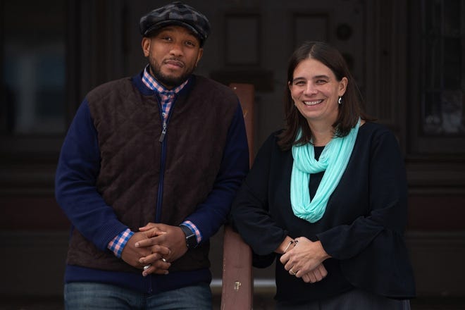 The Rev. AJ Johnson, left, and Cori Mackey, are organizers with the Christian Activities Council, a Hartford, Conn., social justice group. [Patrick Raycraft / Hartford Courant via AP]