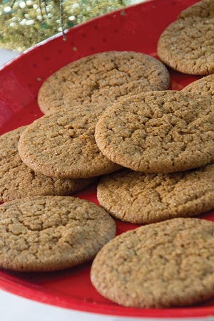 BEST OVERALL-JUDY HUNTER



Ginger Cake Cookie

Bake 375 degrees - 10-12 minutes — greased cookie sheets



Ingredients:

1/2 	cup butter

1 1/3 	cups sugar, divided

1 	egg

1/4 	cup dark unsulphered molasses

1 3/4 	cups all-purpose flour

1 	teaspoon baking soda

1 	teaspoon cinnamon

1/2 	teaspoon cloves

1/2 	teaspoon ginger

Method:

Cream butter and shortening until soft and light; slowly add in 1 cup of sugar. Beat in egg and molasses. In a medium bowl, combine flour, soda and spices. Add to batter until wet when mixed. Dough will be soft; chill briefly for easier handling. 

Roll dough into 1-inch balls, then roll each ball in remaining 1/3 cup sugar. Place balls about 3 inches apart to allow spreading. Bake 10-12 minutes. Cool on cookie sheets, then remove to wire rack.