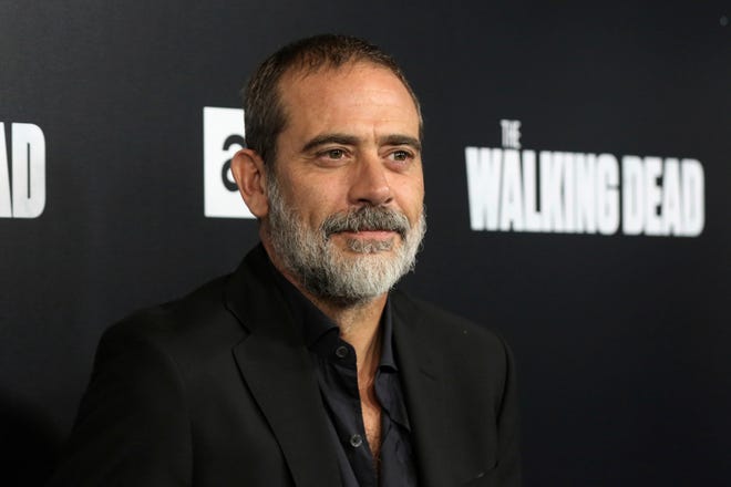 FILE - In this Sept. 27, 2018, file photo, Jeffrey Dean Morgan arrives at the LA Premiere of the Season 9 of the AMC's "The Walking Dead" in Los Angeles. A North Carolina animal rescue group says a donkey and an emu who’ve bonded with each other can stay together, thanks to actor Morgan, who plays the villainous Negan on the TV zombie thriller “The Walking Dead.” The Charlotte Observer reports Carolina Waterfowl Rescue Founder Jennifer Gordon says Morgan is adopting them Tuesday, Dec. 4. (Photo by Willy Sanjuan/Invision/AP, File)
