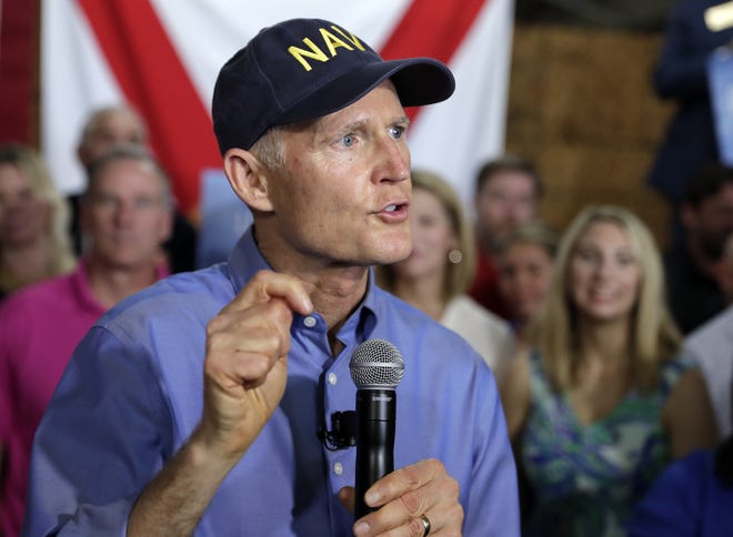 Florida Gov. Rick Scott is scheduled to be sworn into the U.S. Senate five days after the start of the 116th Congress, on Jan. 8, in order to complete his gubernatorial term. [AP Photo / John Raoux]