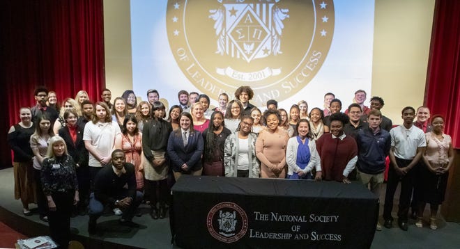 Fifty-six Lincoln College students were inducted into Sigma Alpha Pi the nation’s largest leadership honor society. [Photo submitted]