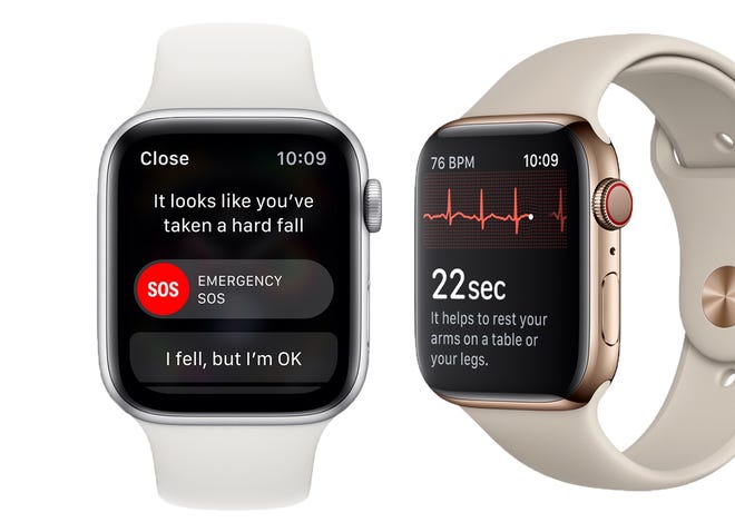 The latest Apple Watch includes new features designed to detect falls and heart problems. [Apple]
