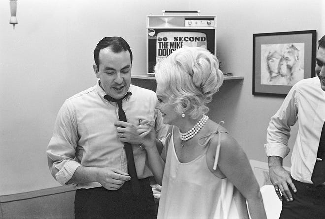 Roger with Zsa Zsa Gabor in 1967, in the film, "Divide and Conquer: The Story of Roger Ailes." MUST CREDIT: Michael Leshnov - Magnolia Pictures