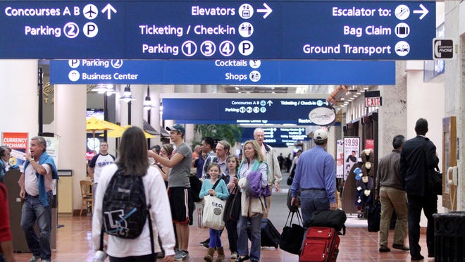 Palm Beach International Airport awaited word of delays on Monday, Dec. 10, 2018, from a winter storm that struck five southern states, causing delays out of Charlotte and Atlanta, two top connecting destinations for PBIA travelers. [2011 file photo/palmbeachpost.com]