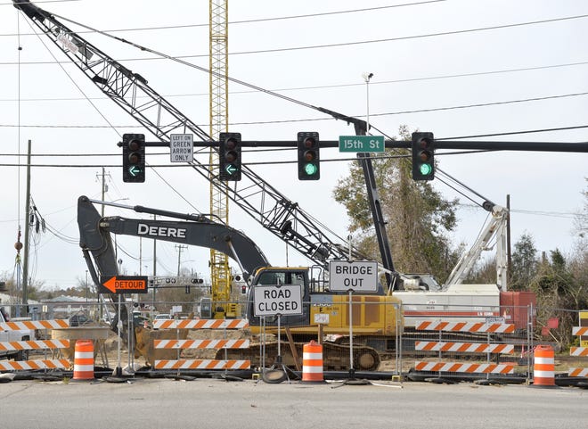 Bridge on Broad Street over Hawks Gully in Augusta Wednesday morning December 12, 2018. A TIA project, this bridge has been out for months but is expected to be completed in the spring.   [MICHAEL HOLAHAN/THE AUGUSTA CHRONICLE]