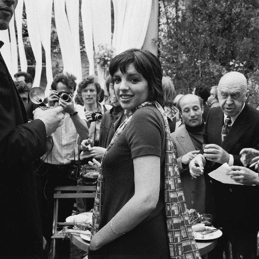 Liza Minnelli and director Otto Preminger, right, at a photo shoot for "Tell Me That You Love Me, Junie Moon' at the Cannes Film Festival on May 13, 1970. (Sipa via AP Images)