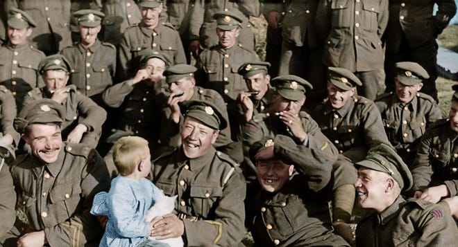 A scene from Peter Jackson's World War I documentary, "They Shall Not Grow Old." [WARNER BROS. PICTURES]