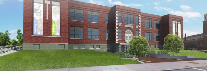 The Innovate Newport building, located in the city's planned North End Innovation District, is expected to open in February. Towerhill Associates will be among the first businesses to call the former Sheffield School home. [CONTRIBUTED IMAGE]