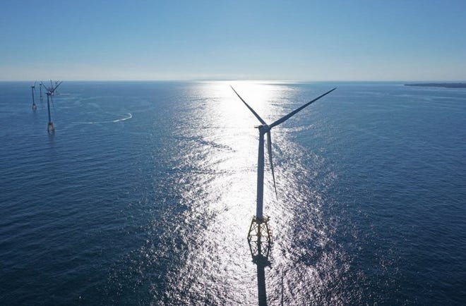 The Block Island Wind Farm was the first of its kind built in the coastal waters of the U.S. Now developers are jumping into the emerging industry. [The Providence Journal, file / Sandor Bodo]