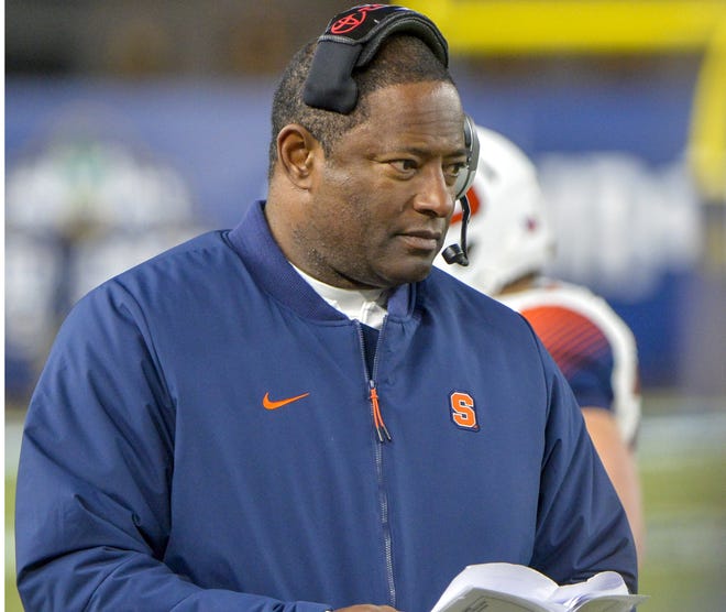 Dino Babers will be the football coach at Syracuse for at least a few more seasons after agreeing to a contract extension this week. [AP Photo/Howard Simmons]