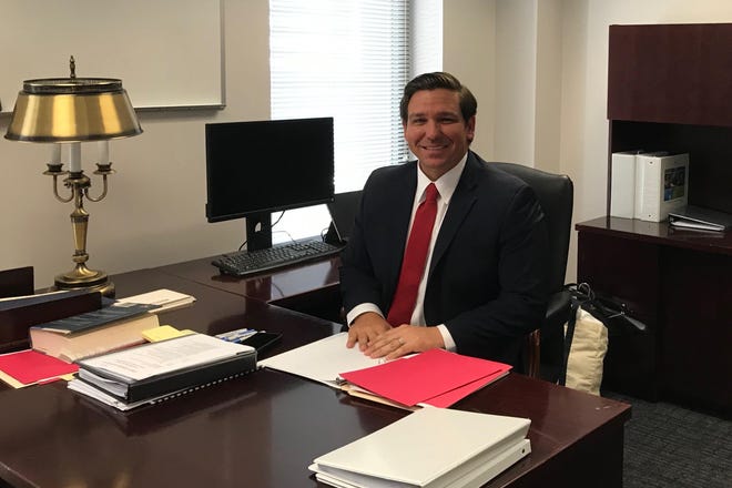 Gov.-elect Ron DeSantis sat for an exclusive interview with The Palm Beach Post on Wednesday in his transition office in the Florida Capitol. [GEORGE BENNETT/palmbeachpost.com]