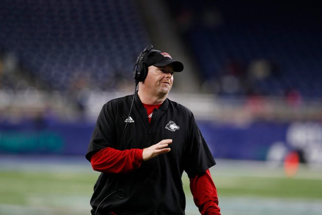 Northern Illinois head coach Rod Carey says he expects next week's Boca Bowl to be a defensive struggle. [CARLOS OSORIO/Associated Press]