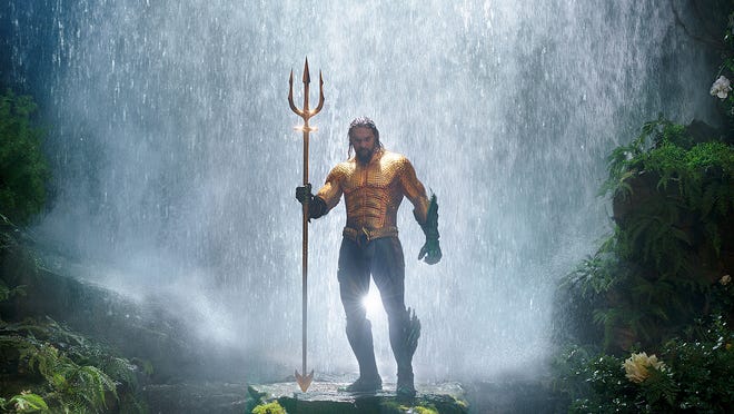 Jason Momoa stars as Aquaman, a half-Atlantean, half-human who is reluctant to be king of the undersea nation of Atlantis. [Warner Bros. Pictures]