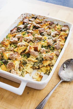 This turkey sausage and kale breakfast casserole is from a new book by Cook's Illustrated. [Contributed by Daniel J. van Ackere]