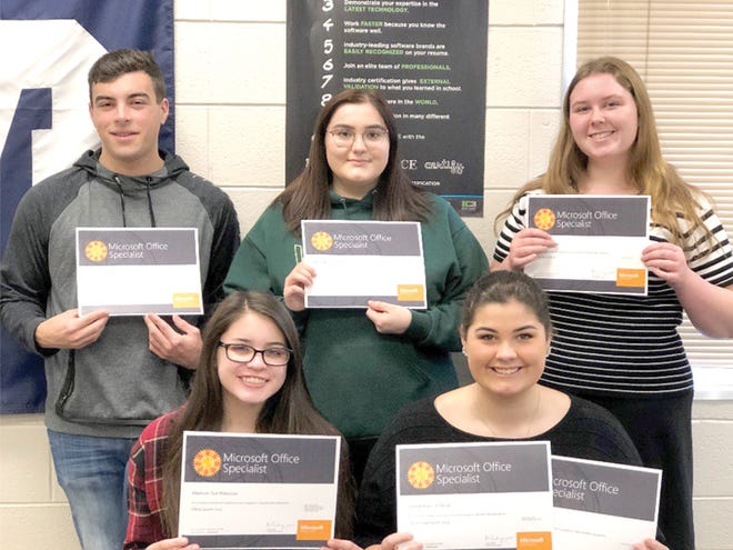 Pictured, from left to right, are Sault Area High School and Career Center students: (top row) Jared Azevedo, Keyara Gould, Caitlyn Scornaiencki; (bottom row) Maddy Blakeslee and Lauryn Pavlat. (Missing from the picture: Luke Agnew.)