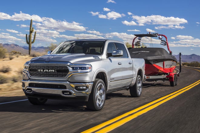 The 2019 Ram 1500 crew cab scored top marks in the Insurance Institute for Highway Safety's crash and automatic emergency brake testing. [Fiat Chrysler Automobiles North America]