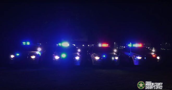 A video on the Marion County Sheriff's Office Facebook page and YouTube channel features four squad cars and a medley of Christmas music. [MCSO]