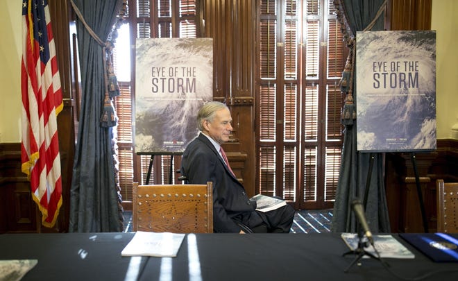 Gov. Greg Abbott arrives at a news conference to release the Texas A&M After-Action Report on Hurricane Harvey at the Governor's Reception Room at the Capitol on Thursday December 13, 2018.  [JAY JANNER/AMERICAN-STATESMAN]