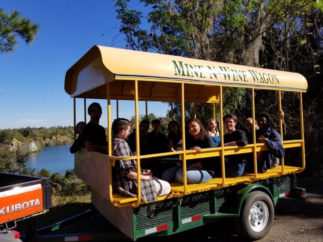 A new wagon tour has been added at the Canyons Zipline attraction just north of Ocala. The 1 1/2-hour ride takes place in an open air “Mine-n-Wine Wagon.” [Submitted photo]