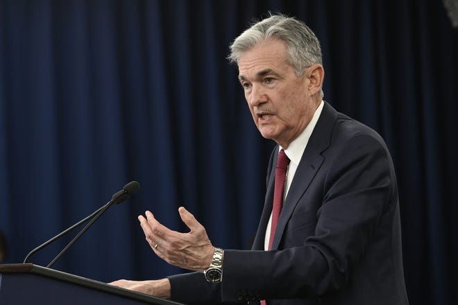 Federal Reserve Chairman Jerome Powell speak at a news conference in Washington, Wednesday, Dec. 19, 2018. The Federal Reserve is raising its key interest rate for the fourth time this year to reflect the U.S. economy's continued strength but signaling that it expects to slow hikes next year. (AP Photo/Susan Walsh)