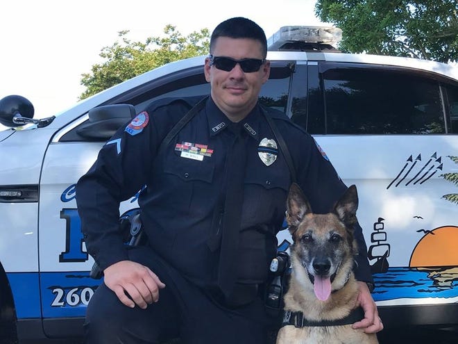 In June, K-9 Doc retired from being the Fort Walton Beach Police Department's narcotics detection dog and became a permanent part of his handler Cpl. Michael Woll's fmaily. [FWBPD FACEBOOK]
