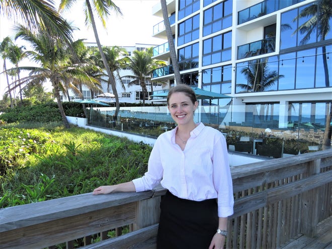 General Manager Emily Nichols on the ocean side of the Tideline Resort. [John Nelander/Daily News]