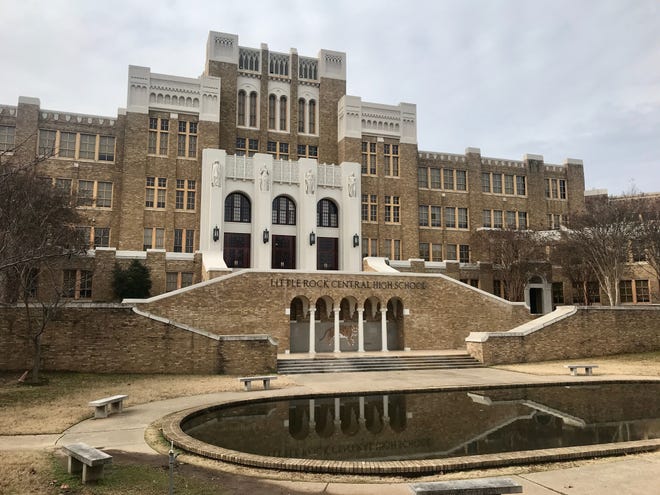 Little Rock Central High School today, 61 years after its integration sparked a national crisis. [Photo by Rick Holmes]
