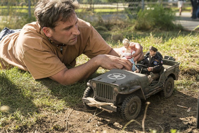 This image released by Universal Pictures shows Steve Carell in "Welcome to Marwen." (Ed Araquel/Universal Pictures via AP)