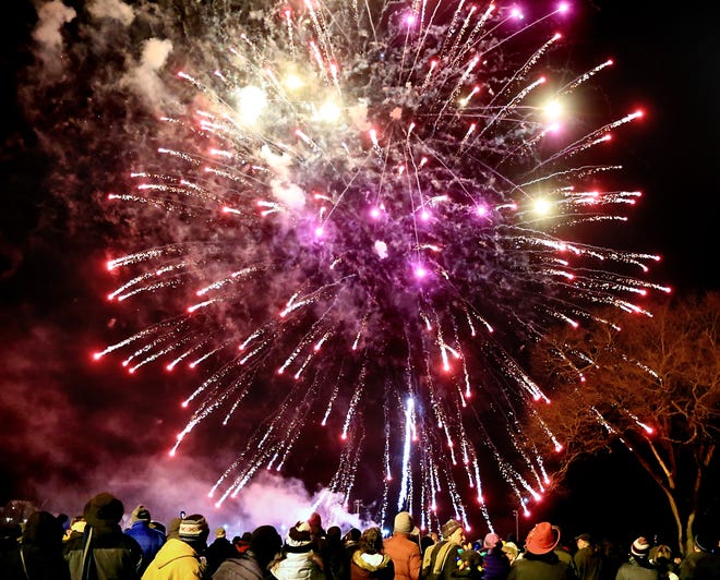 Fireworks explode over South Mill Pond during Pro Portsmouth's First Night festivities on Dec. 31, 2016. The First Night 2019 event will be held Monday, Dec. 31, 2018. [Ioanna Raptis/Seacoastonline, file]