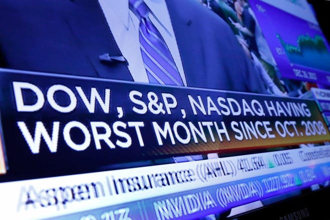 Stocks have seen hundred-point swings over the past month. [Richard Drew/AP]