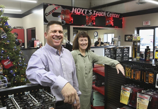 Hoyt Moore and his wife, Laurie Moore, are co-owners of Hoyt's Truck Center. The center is expanding with the addition of new space to support trailer repair. [Thad Allton/The Capital-Journal]