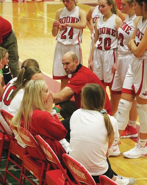 Coach Jim McPartland and the Boone girls’ basketball team posted a 6-3 record before Christmas, due largely to the play of the guards. Photo by Andrew Logue/News-Republican