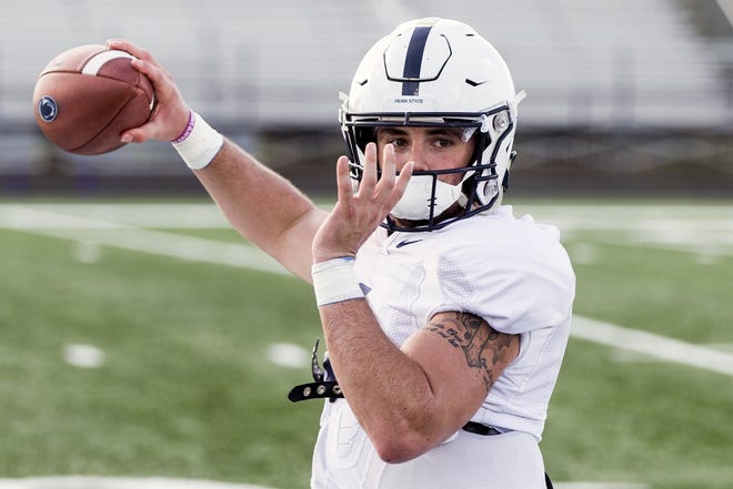 Penn State quarterback Trace McSorley throws during practice for the Citrus Bowl on Sunday in Orlando, Fla. Penn State plays Kentucky in the Citrus Bowl today. [JOE HERMITT/THE PATRIOT-NEWS VIA AP]