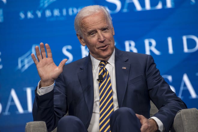 Former Vice President Joe Biden says it would be too early to announce a bid for the presidency until 2019. MUST CREDIT: Bloomberg photo by David Paul Morris.
