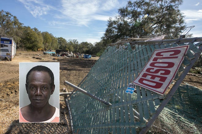 Larry Smallwood pleaded no contest on Thursday to 21 charges related to a chop shop at his former auto salvage business at 601 SW 27th Ave. He was sentenced to five years in prison. Smallwood and his property were the subject of a Florida Department of Environmental Protection case. The lot was bulldozed and cleared in February 2018. [File]