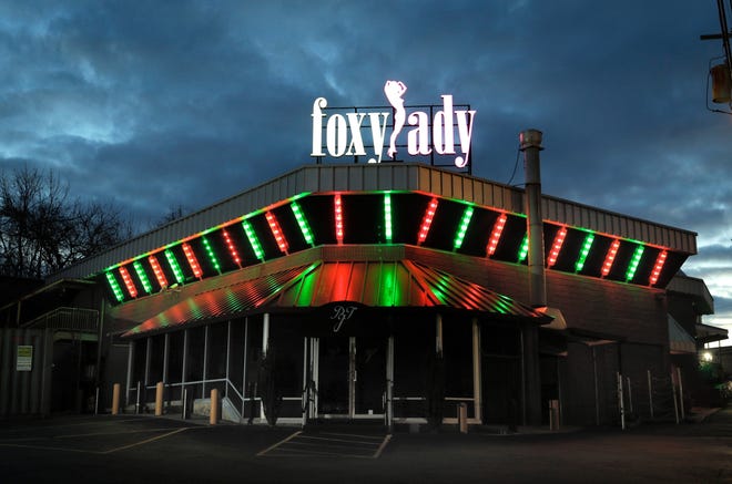 Exterior of the Foxy Lady strip club on Chalkstone Avenue in Providence late Thursday afternoon. [The Providence Journal / Kris Craig]